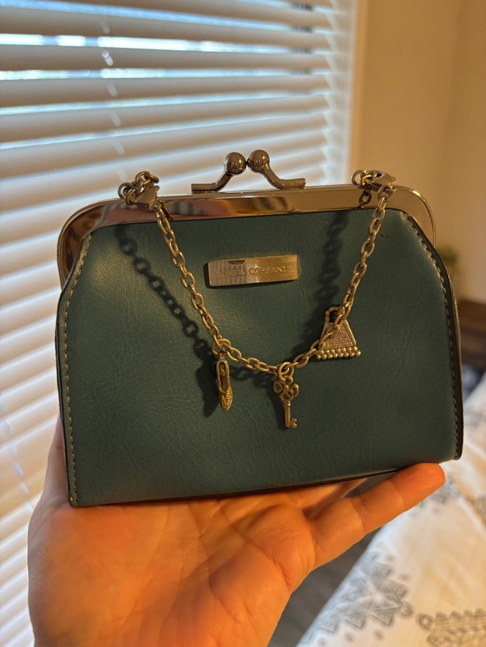 Vintage Nine & Company Mini Kiss-Lock Bag with Chain Charms